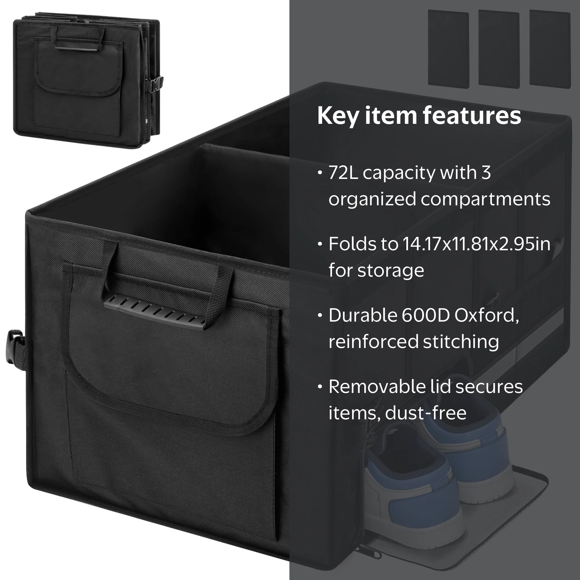 Cshidworld Car Trunk Organizer -72L Car Storage Organizers