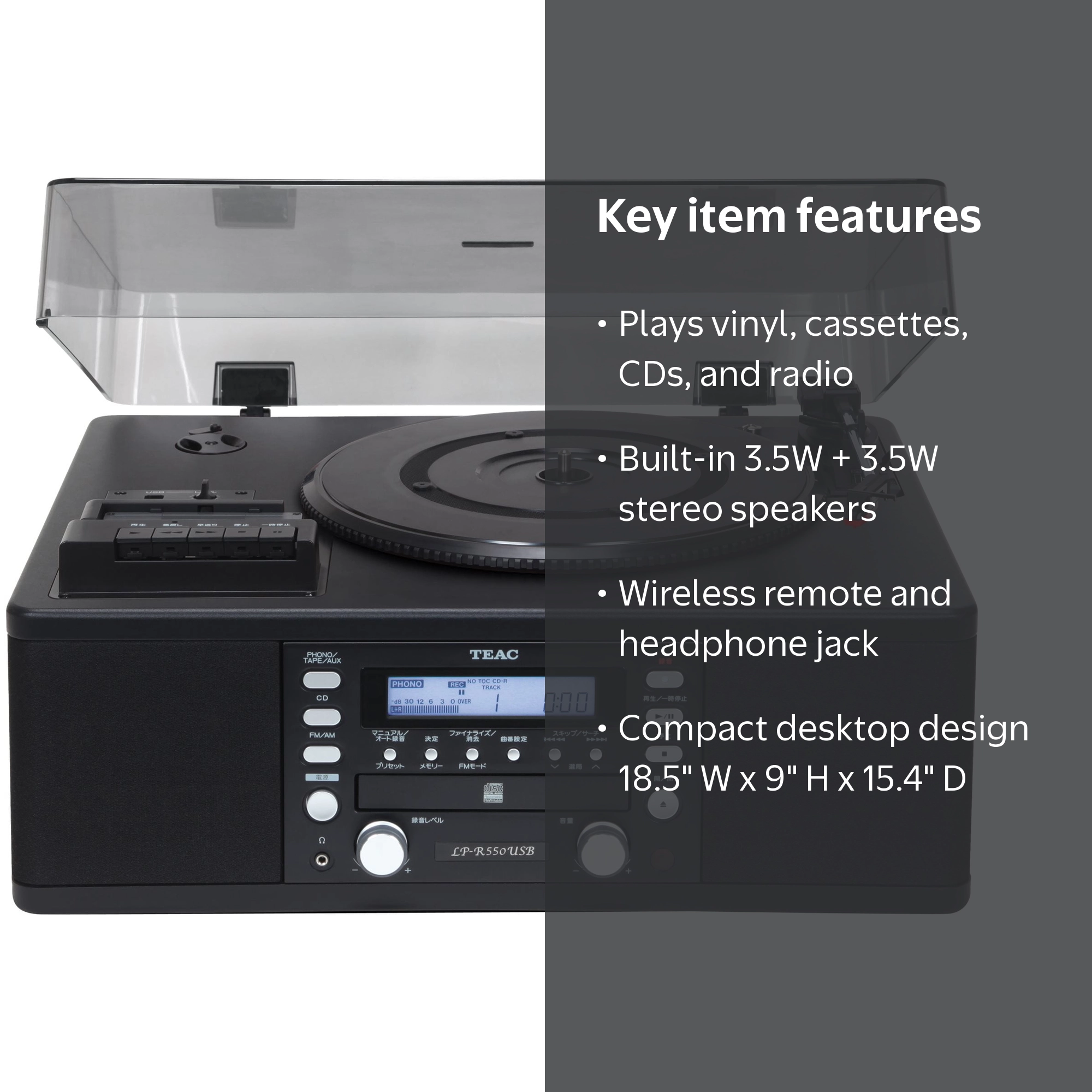 Teac LP-R550USB CD/Recorder/Cassette/USB/Tuner Turntable System w