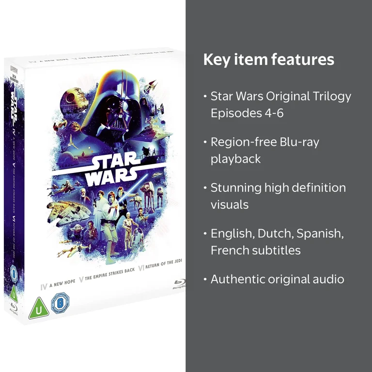Star Wars Original Trilogy Blu-ray Box Set Episodes 4-6 2022