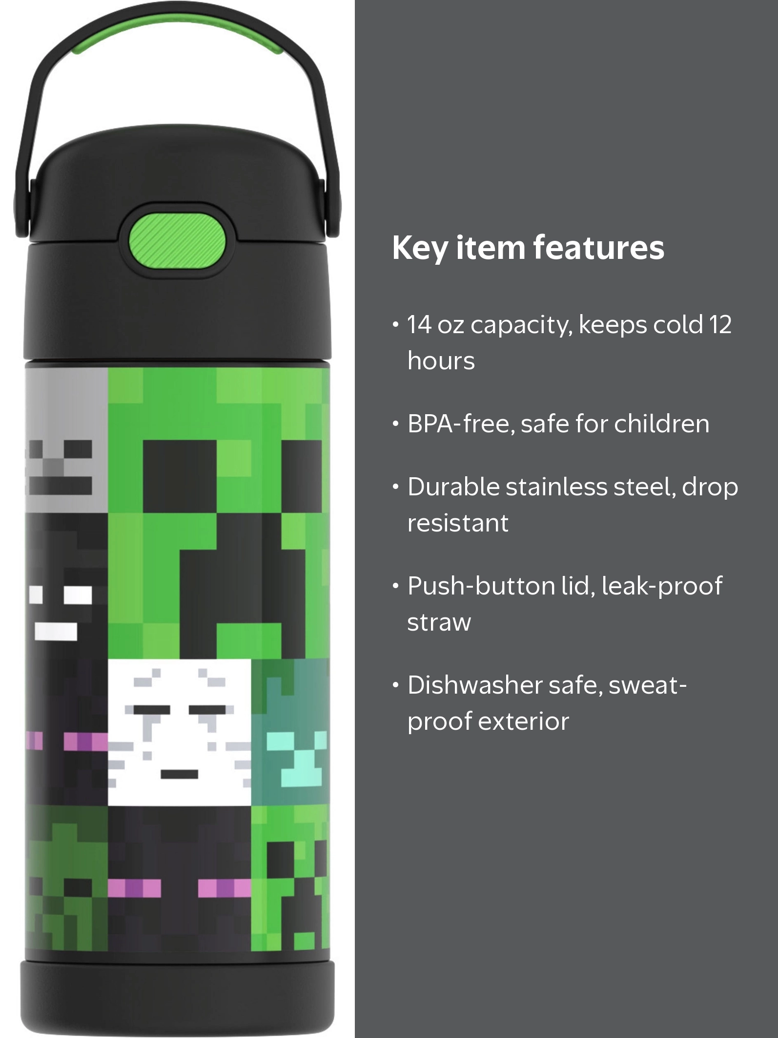 Thermos Kids Stainless Steel Funtainer Bottle with Straw
