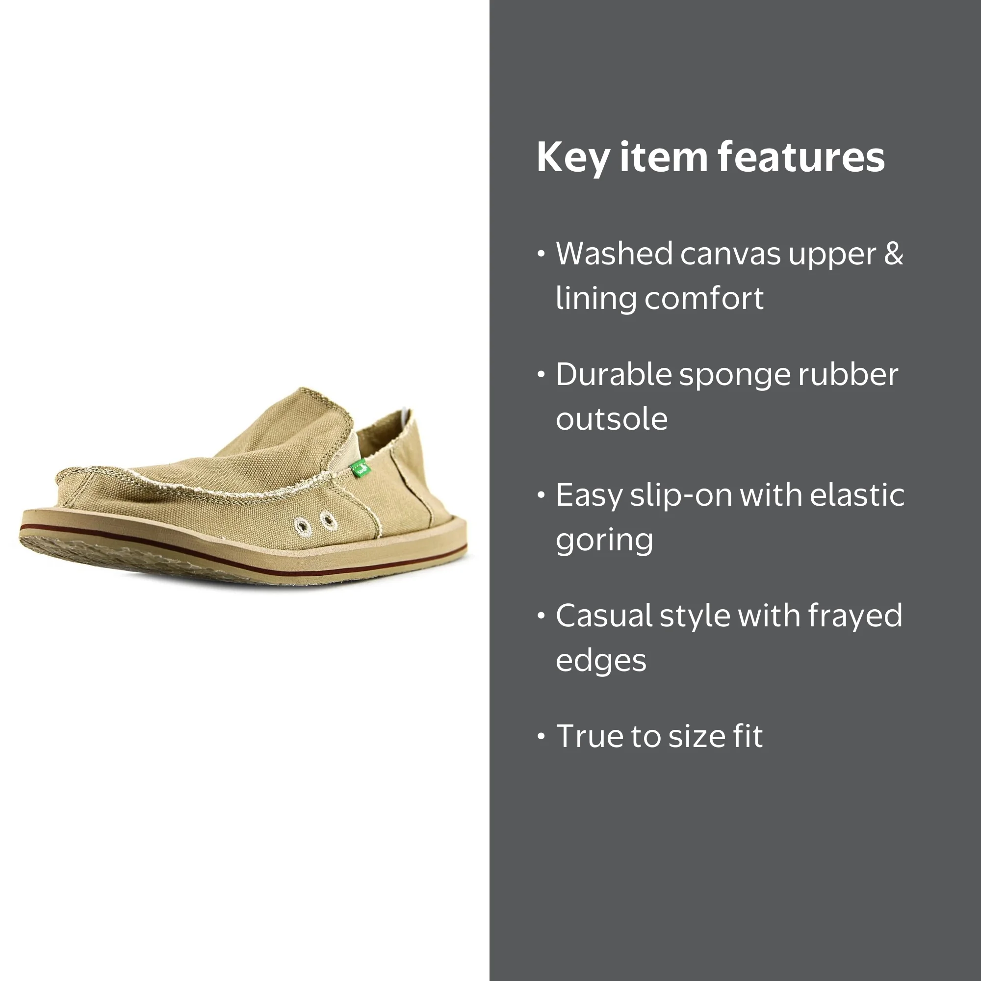 Sanuk Vagabond Sidewalk Surfer 11 Khaki - Walmart.com