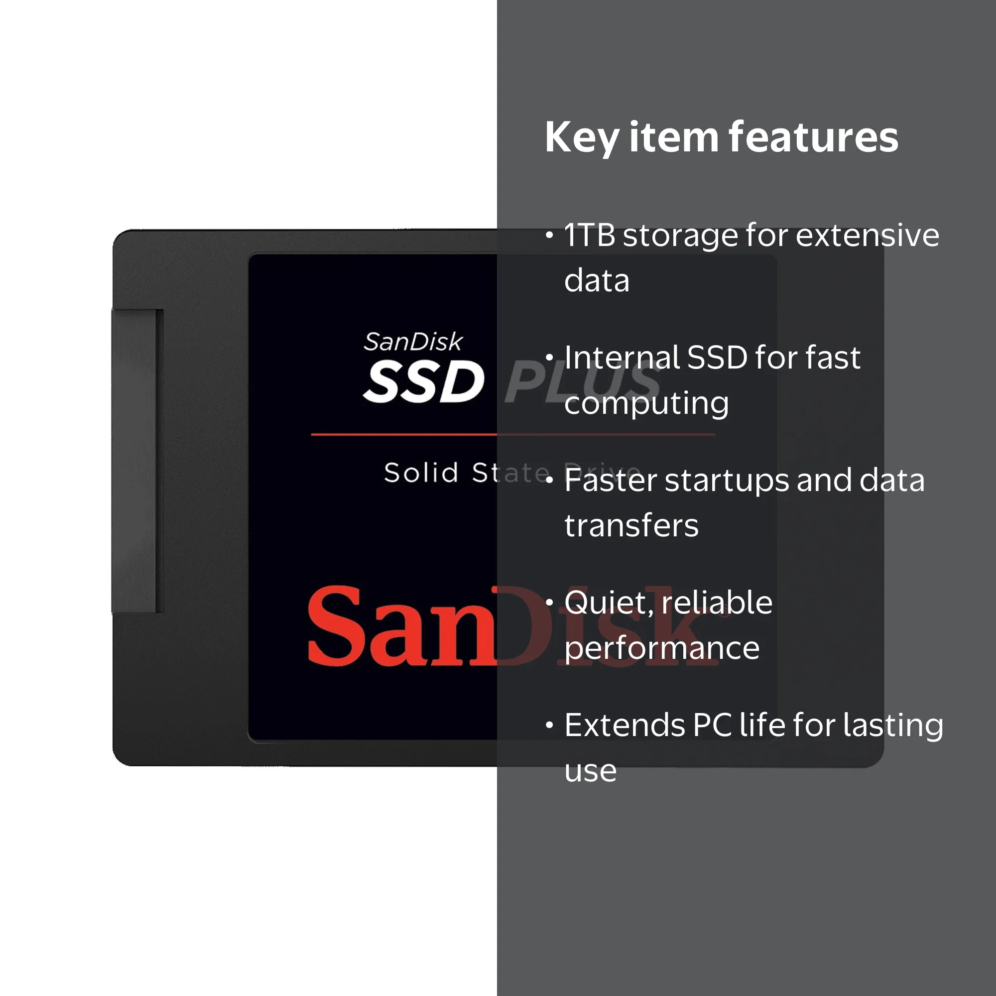 SanDisk, 1TB SSD Plus, SDSSDA-1T00-G27, Internal Solid State Drive