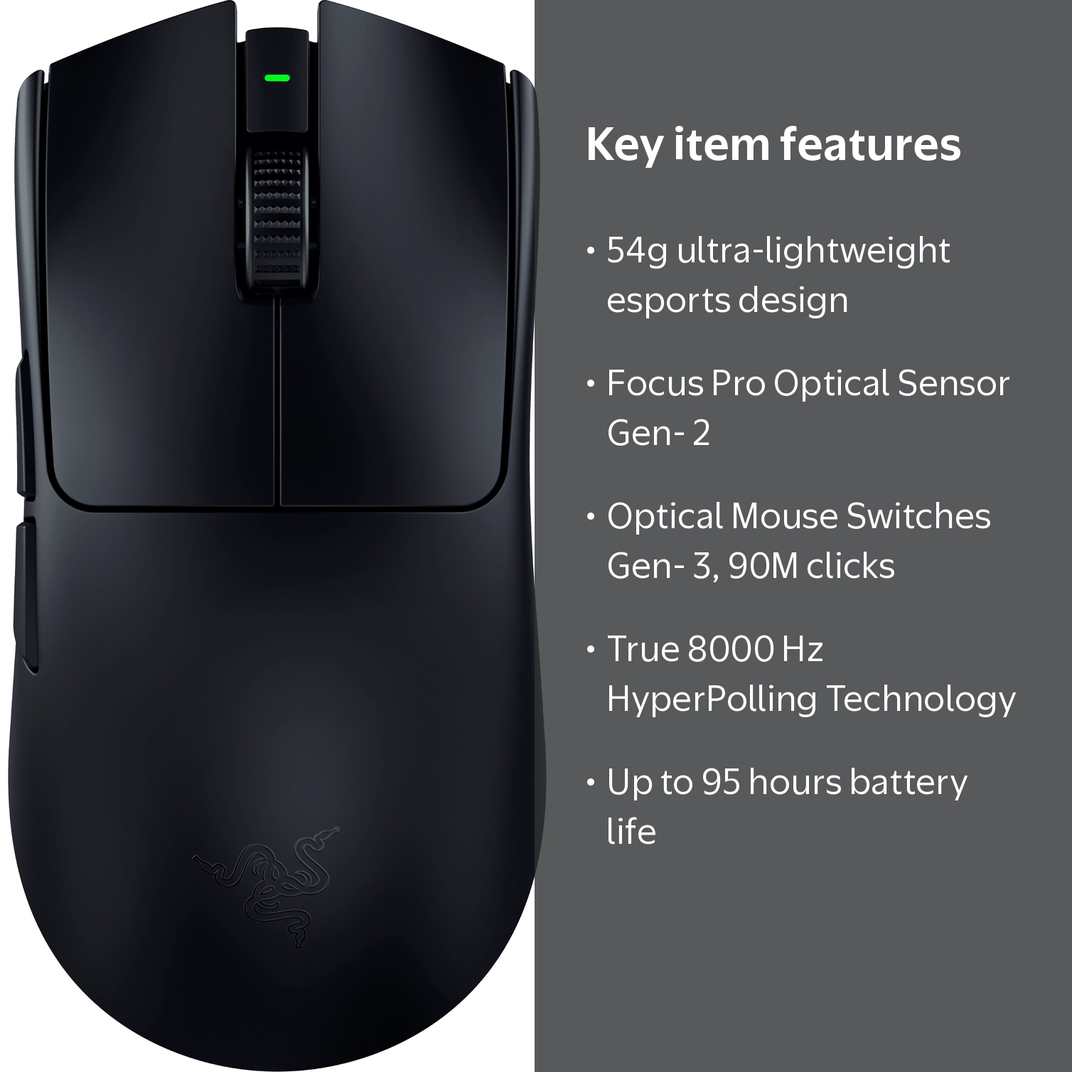 Razer, Gaming Mouse, Viper V3 Pro, Wireless Optical Black