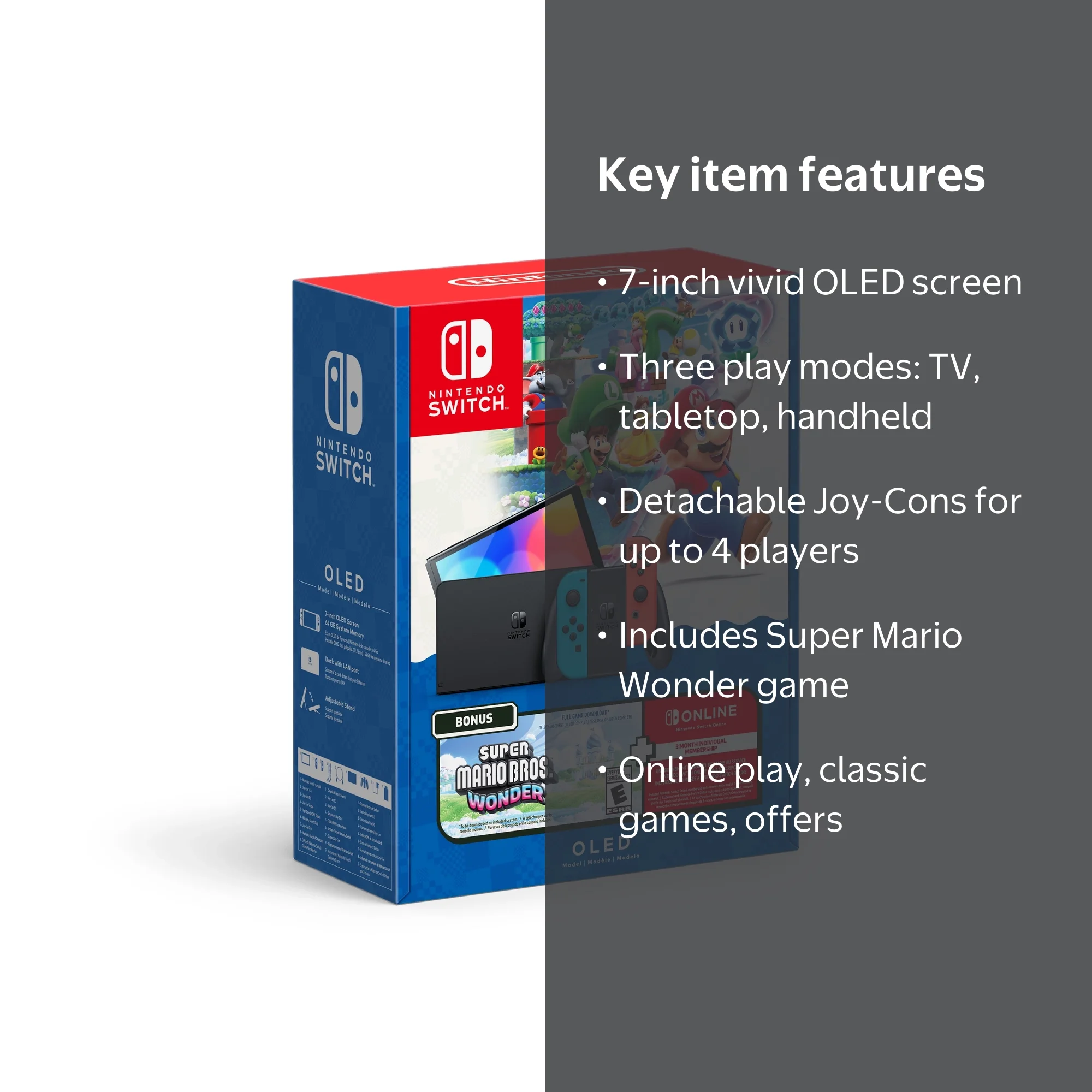 Nintendo Switch - OLED Model with Super Mario Bros Wonder Bundle