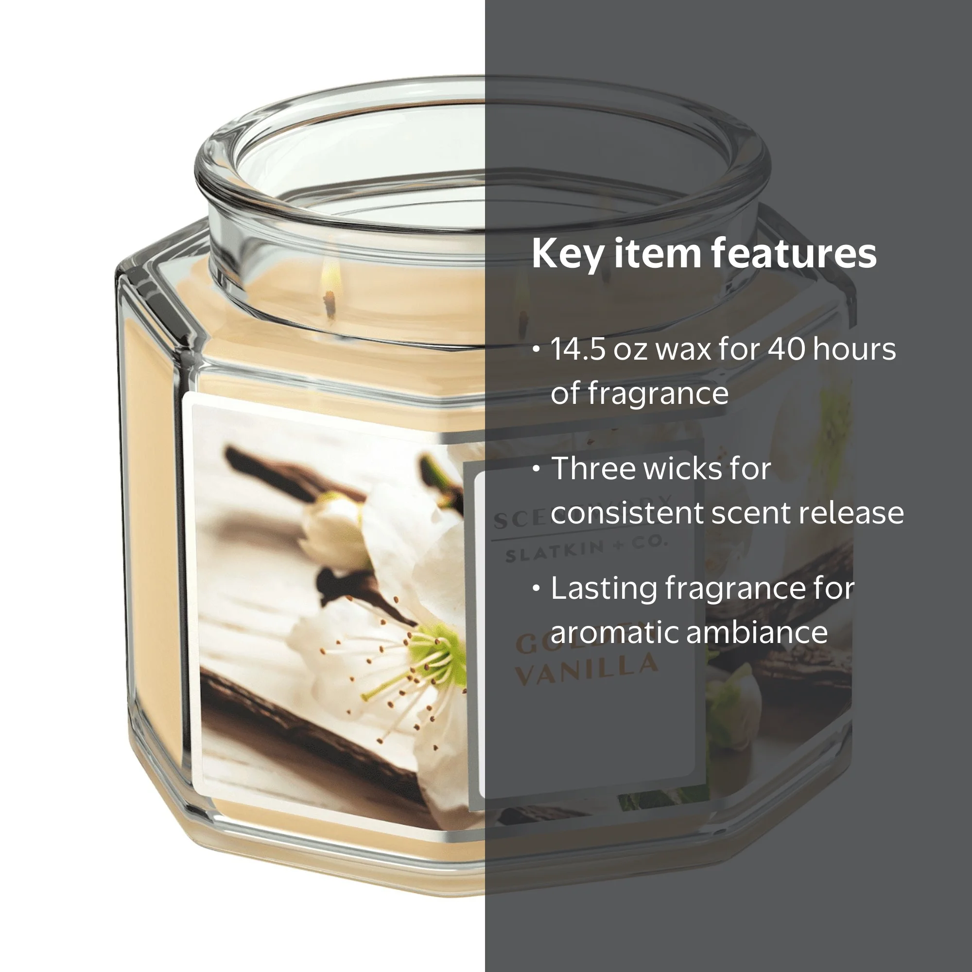 ScentWorx 14.5 oz Golden Vanilla 3-Wick Jar Candle, by Slatkin