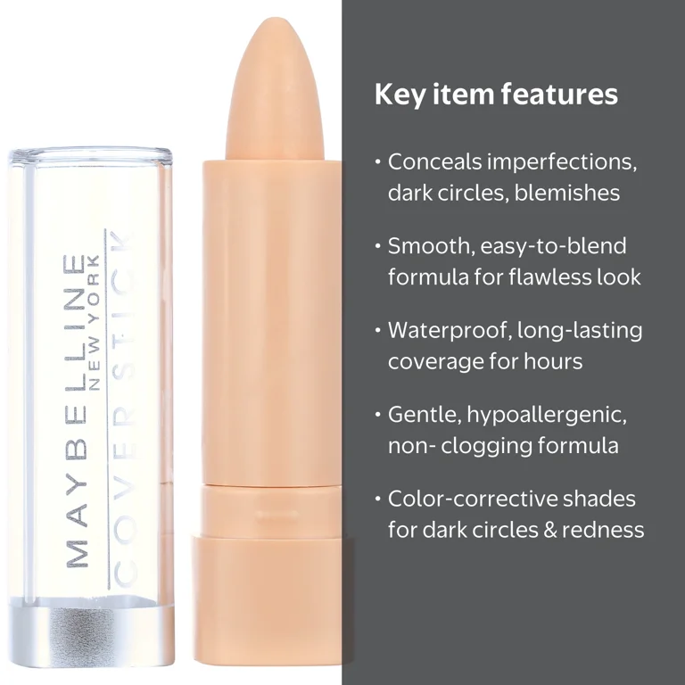 Maybelline, Cover Stick Corrector Concealer, Ivory, 0.16 oz