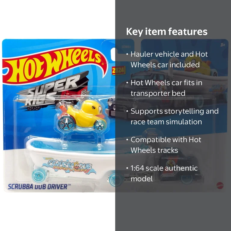 Mattel Hot Wheels Super Rigs Scrubba Dub Driver, Diecast Car and