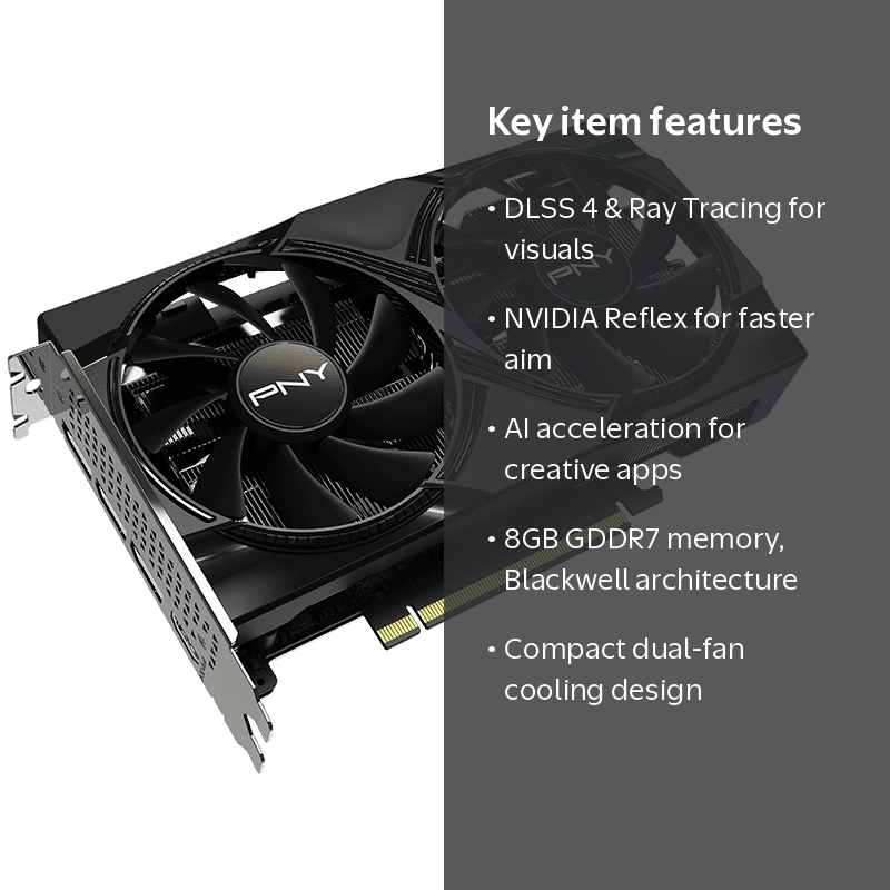 PNY, Graphics Card, RTX 5060 OC, Dual Fan 8GB GDDR7 - Walmart.com