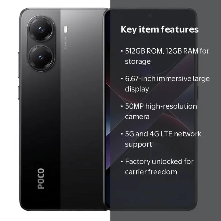 POCO X7 Pro ブラック 12GB RAM 512GB ROM Xiaomi Poco X7 PRO 5G 512GB ROM 12GB RAM Dual SIM GSM Unlocked