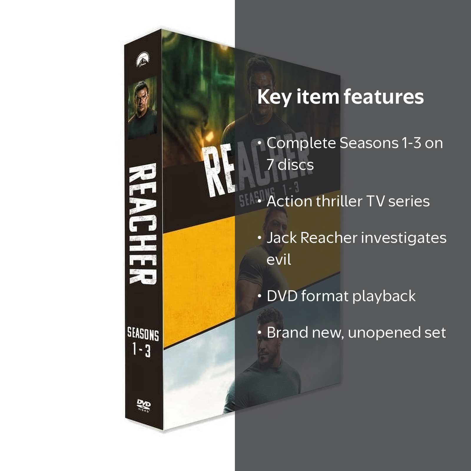 Paramount Home Video, Reacher Complete Seasons 1-3, 7-Disc DVD Box