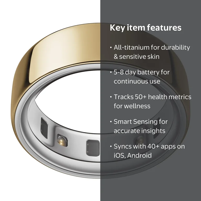 Oura Ring 4, Gold, Size 13, Smart Wearable, Sleep, Fitness & Heart
