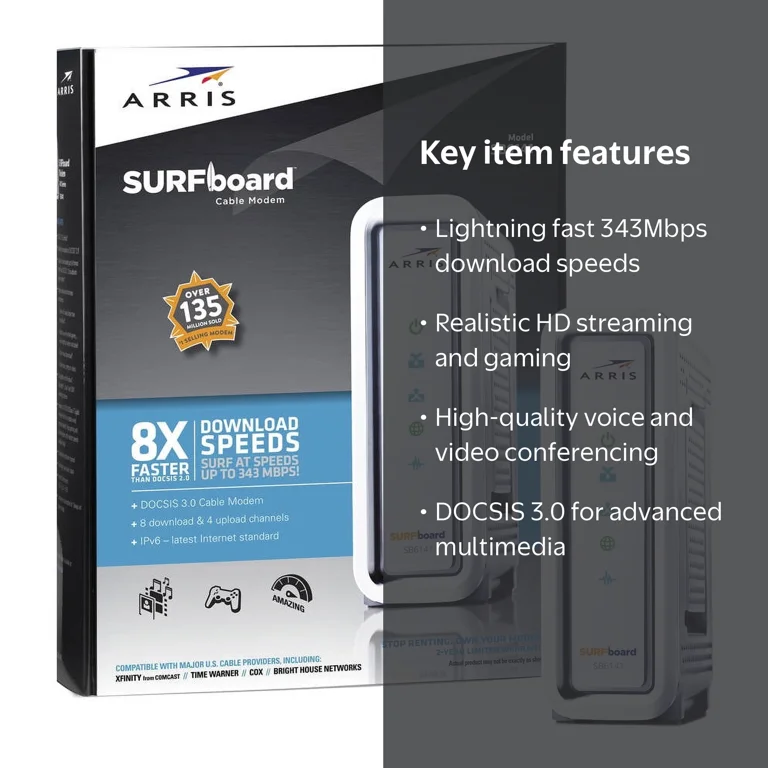 ARRIS SURFboard SB6141 DOCSIS 3.0 Cable Modem - Walmart.com