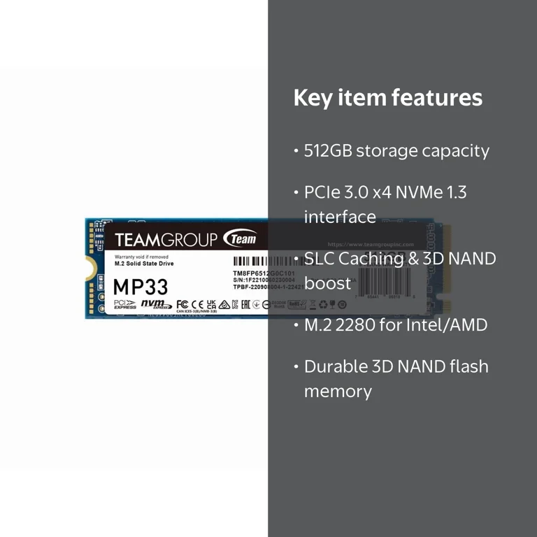 TEAMGROUP MP33 512GB M.2 2280 PCIe 3.0 x4 NVMe SSD - Walmart.com