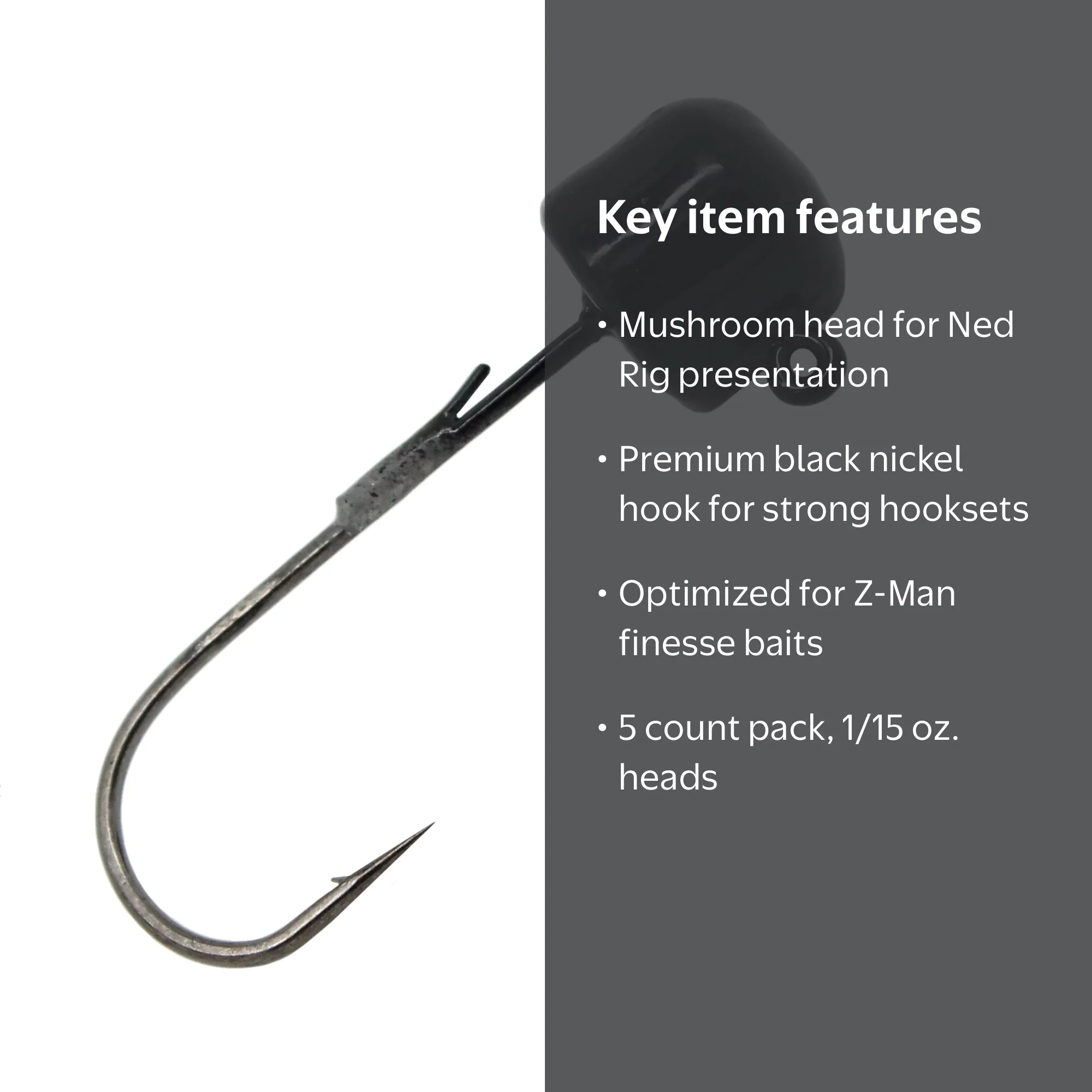 Z-Man, Jigs, 1/15 oz, Finesse Shroomz Jig Head 5 Count - Walmart.com