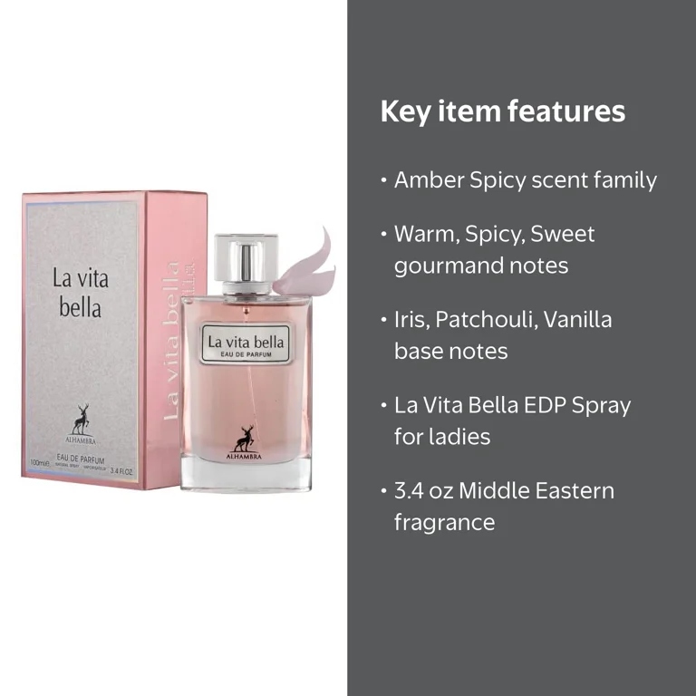 Maison Alhambra La Vita Bella EDP Spray, Amber Spicy Fragrance