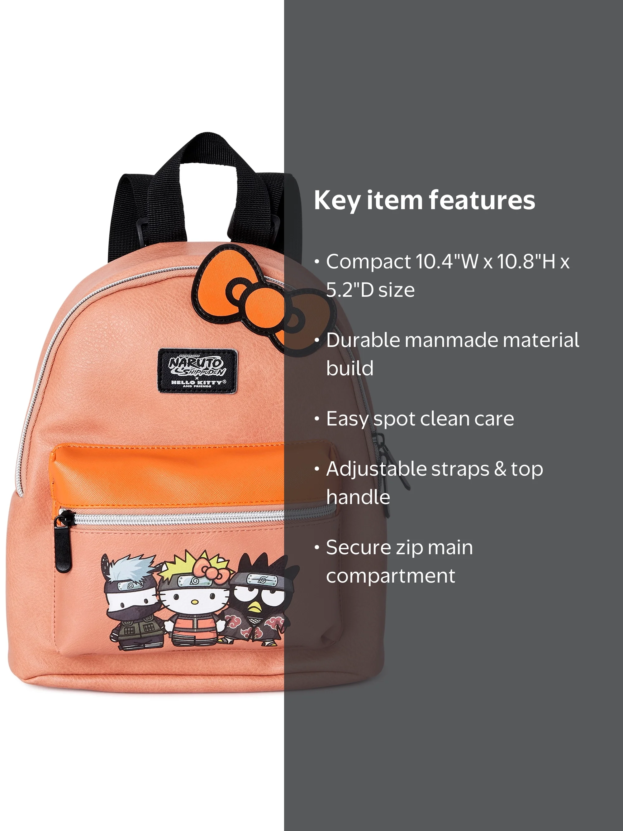 Sanrio Hello Kitty x Naruto Shippuden Women's Mini Backpack Orange