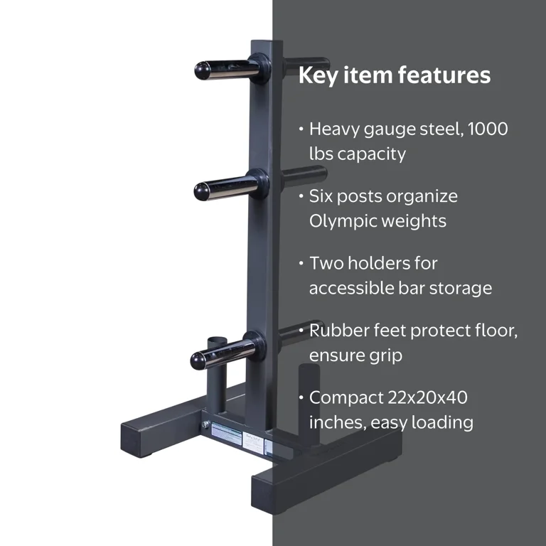 Body-Solid WT46 Olympic Plate Tree and Bar Holder - Walmart.com
