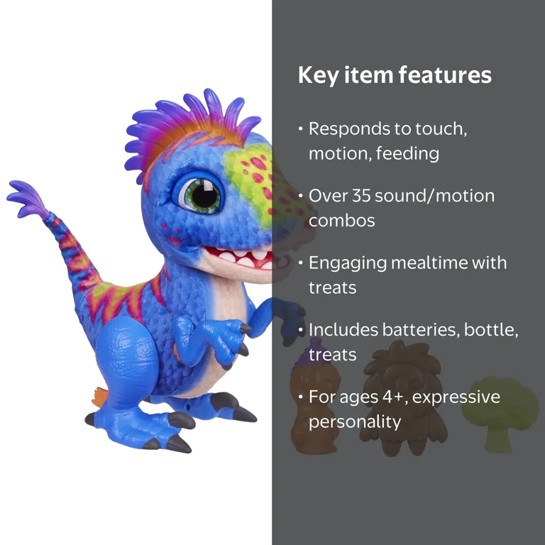 furReal Dino Toy - Munchin' Rex (Blue) Electronic Pet with 35+