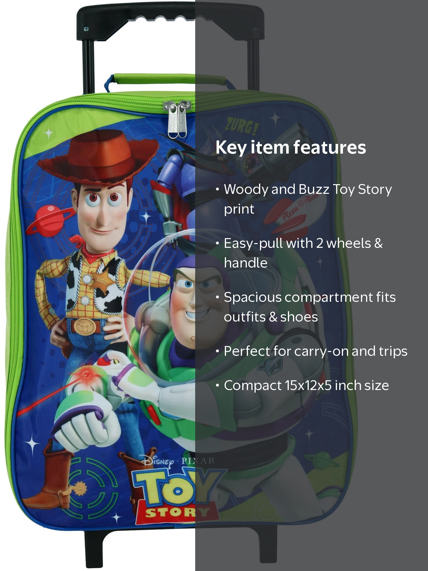 Disney Toy Story Kids' Rolling Travel Suitcase with Character