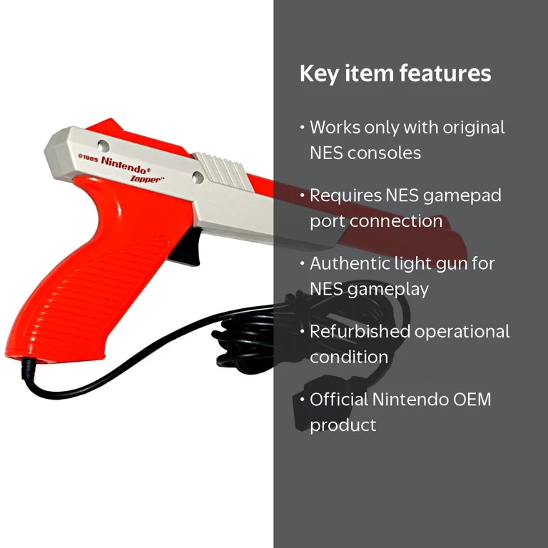 Nintendo, Restored NES Zapper Light Gun, Orange, CRT only