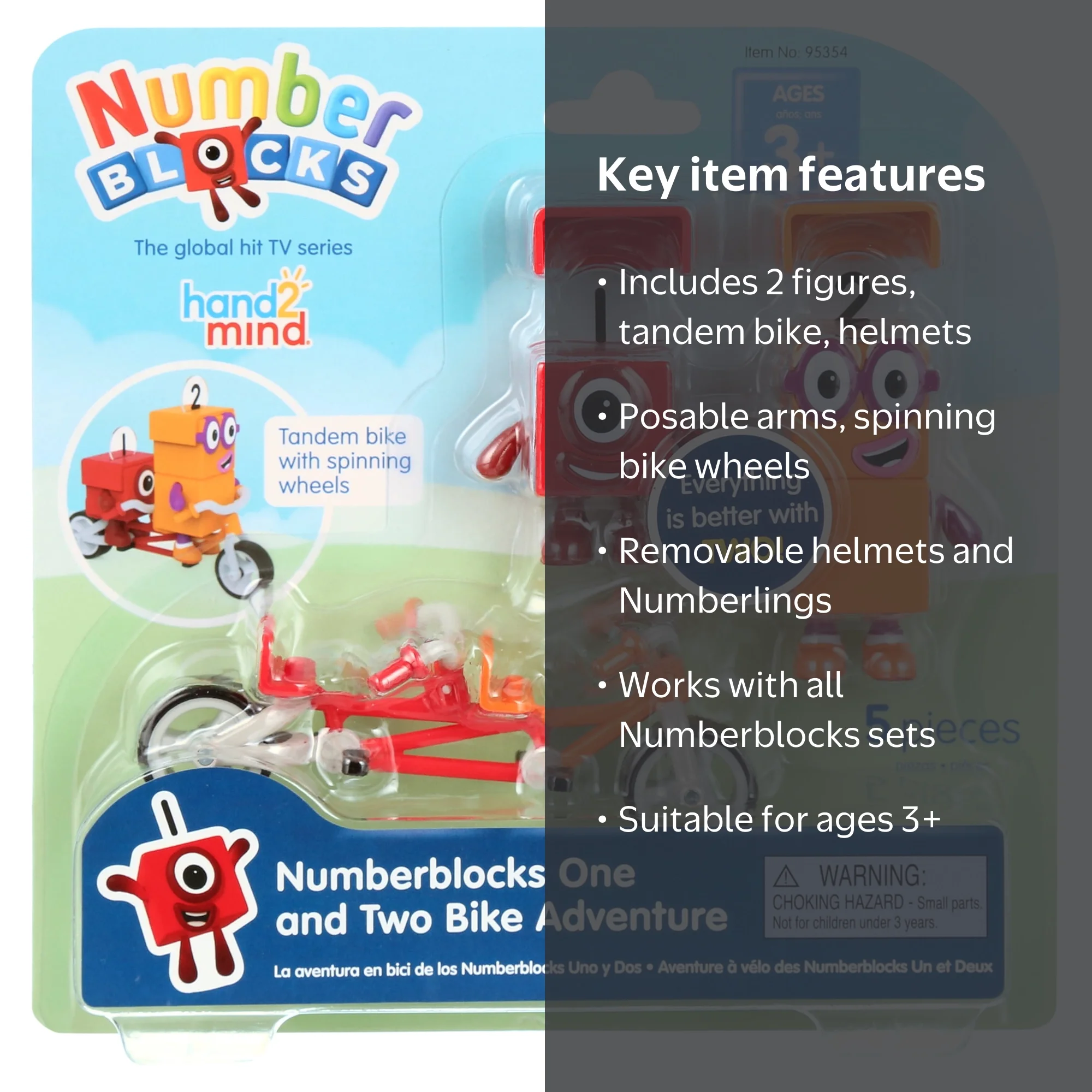 Hand2Mind Numberblocks One and Two Toy Bike Playset with Figures
