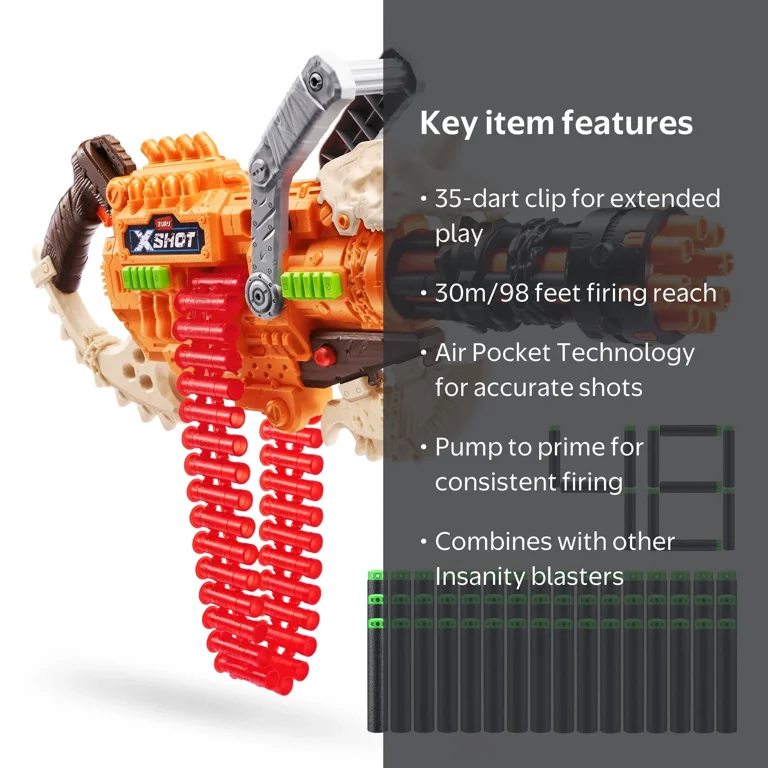 XSHOT Insanity HorrorFire Dread Hammer, 48 Darts, Outdoor Toy