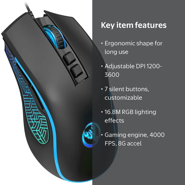 【メモリ32GB】mouse computer/MDV-AGZ8010X TSV Wired Gaming Mouse, RGB Backlit, 7 Buttons, 3200 DPI - Walmart.com