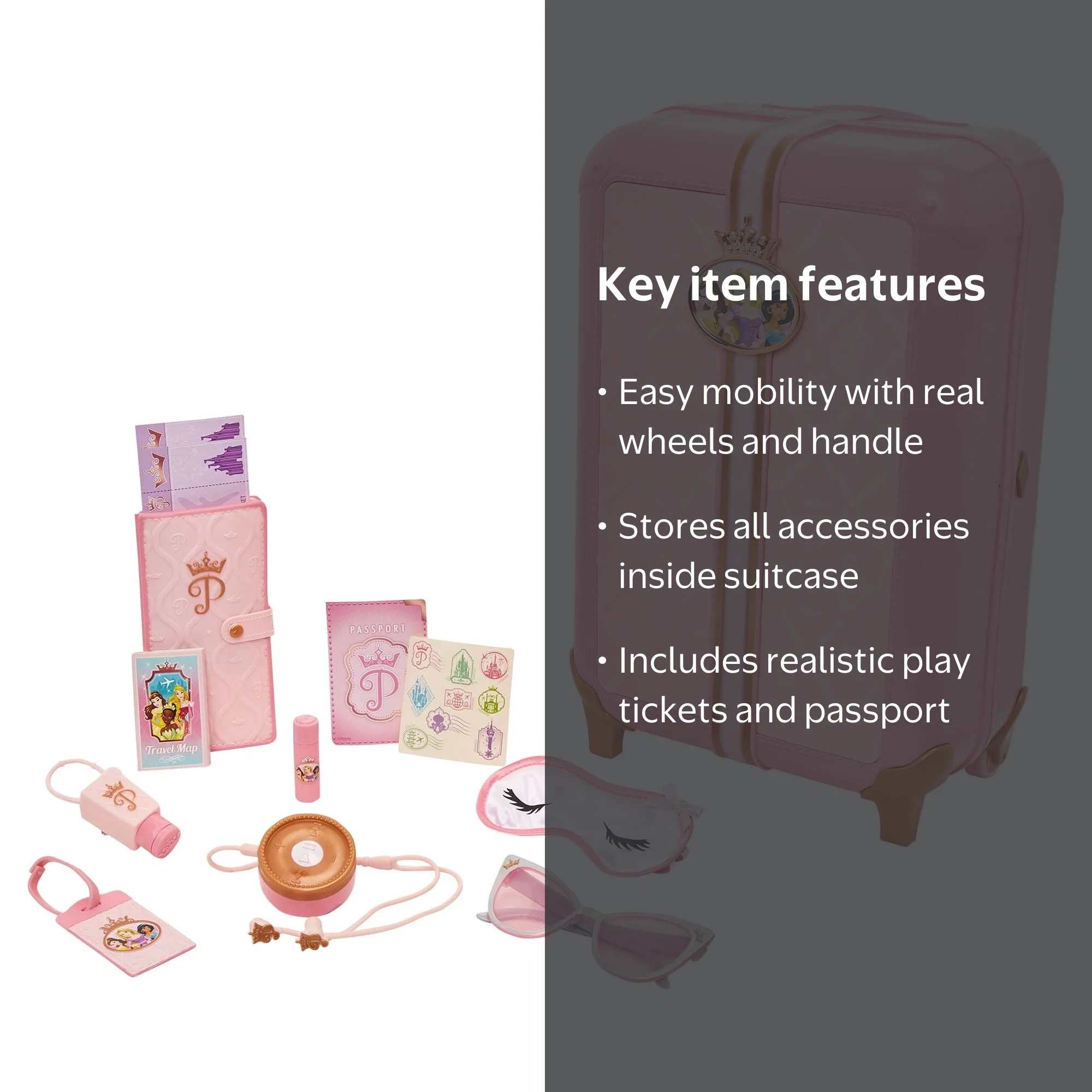 Disney Princess, Style Collection Suitcase, Travel Set, Pink