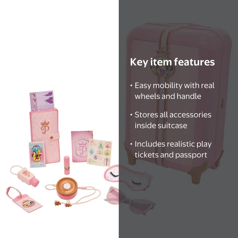 Disney Princess, Style Collection Suitcase, Travel Set, Pink