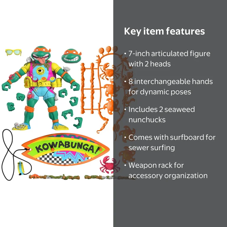 TMNT Michelangelo Ultimates Sewer Surfer Mike 7-Inch Action Figure