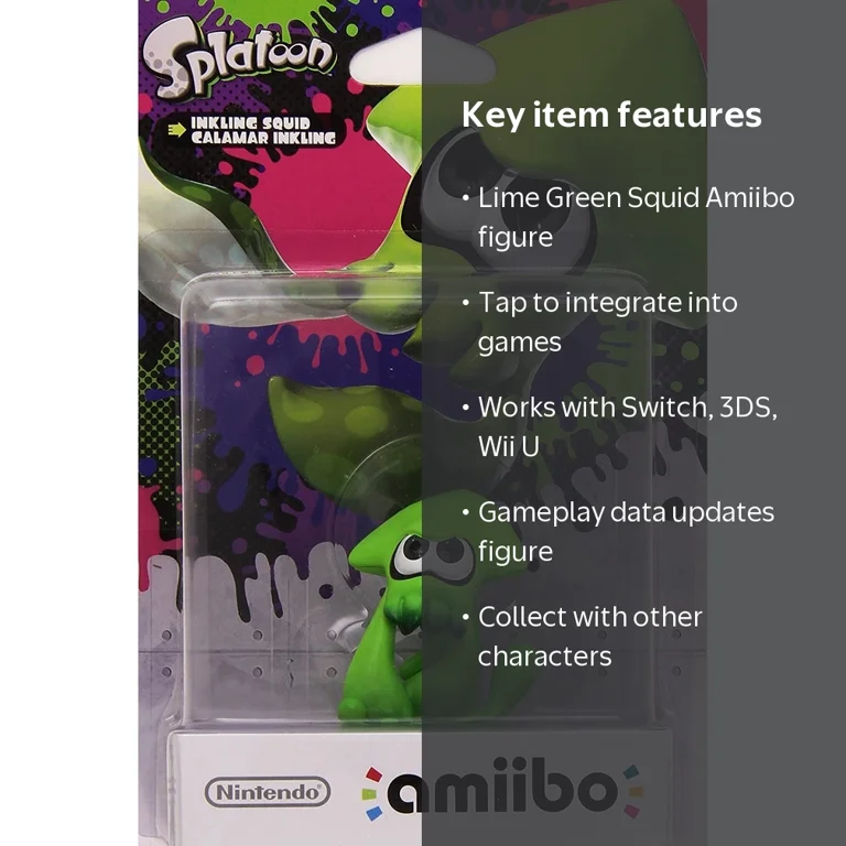 Nintendo, Squid Amiibo, Splatoon Collection, Green - Walmart.com