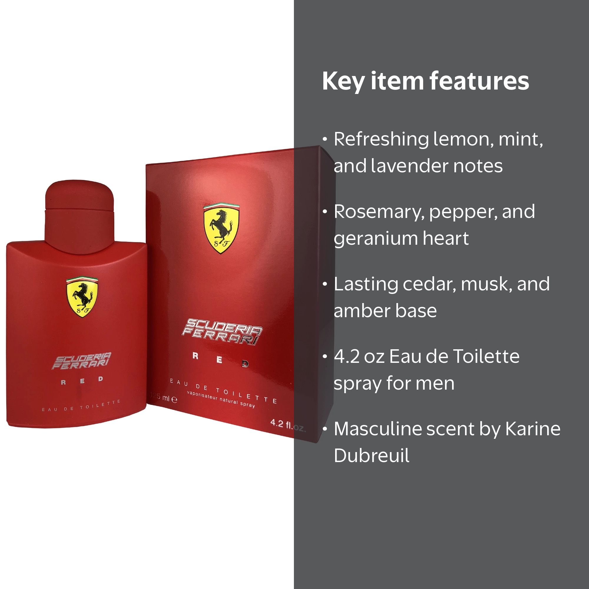 Ferrari Scuderia Red Eau De Toilette Spray for Men, 4.2 oz