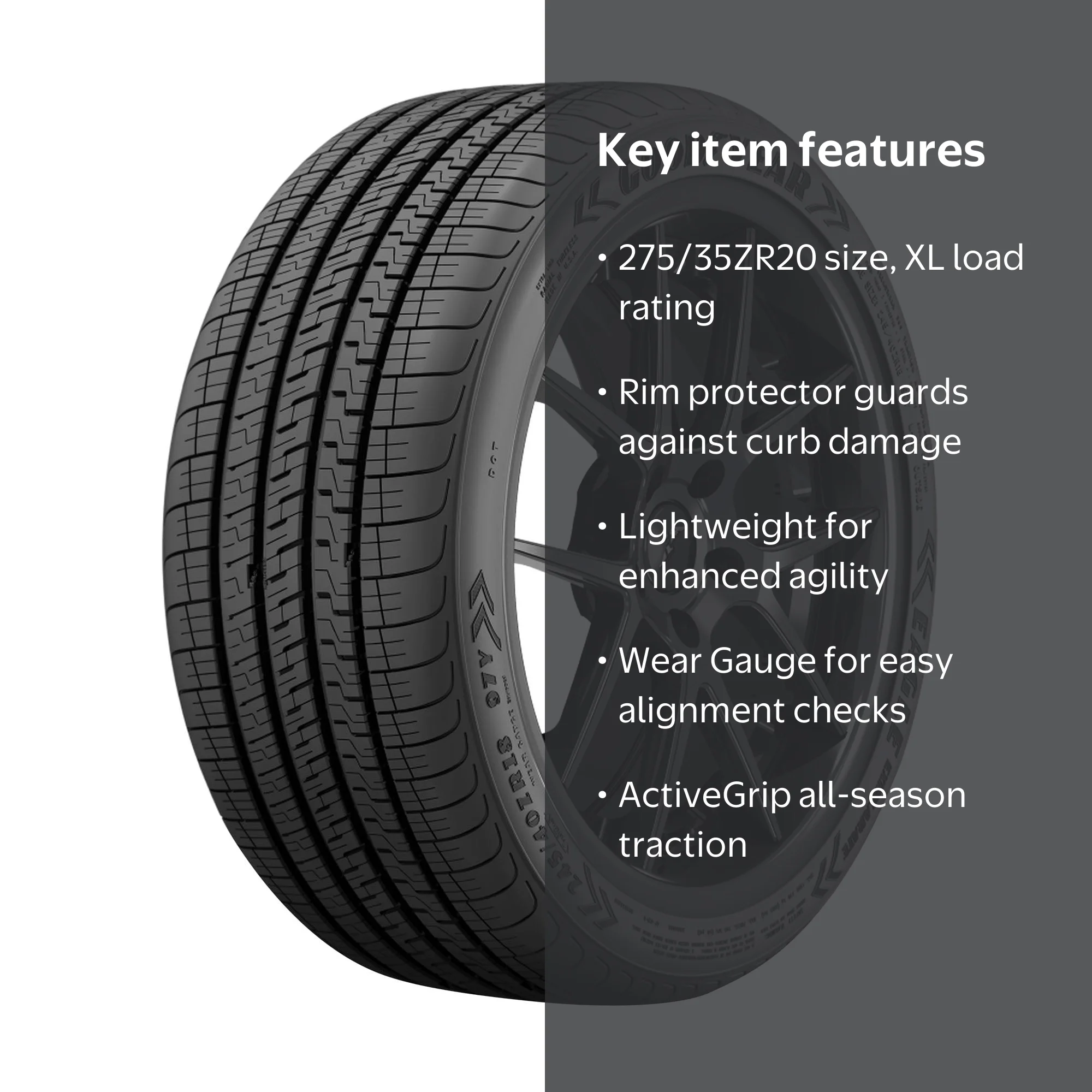Goodyear, Passenger Tire, 275/35ZR20 102Y XL, All Season