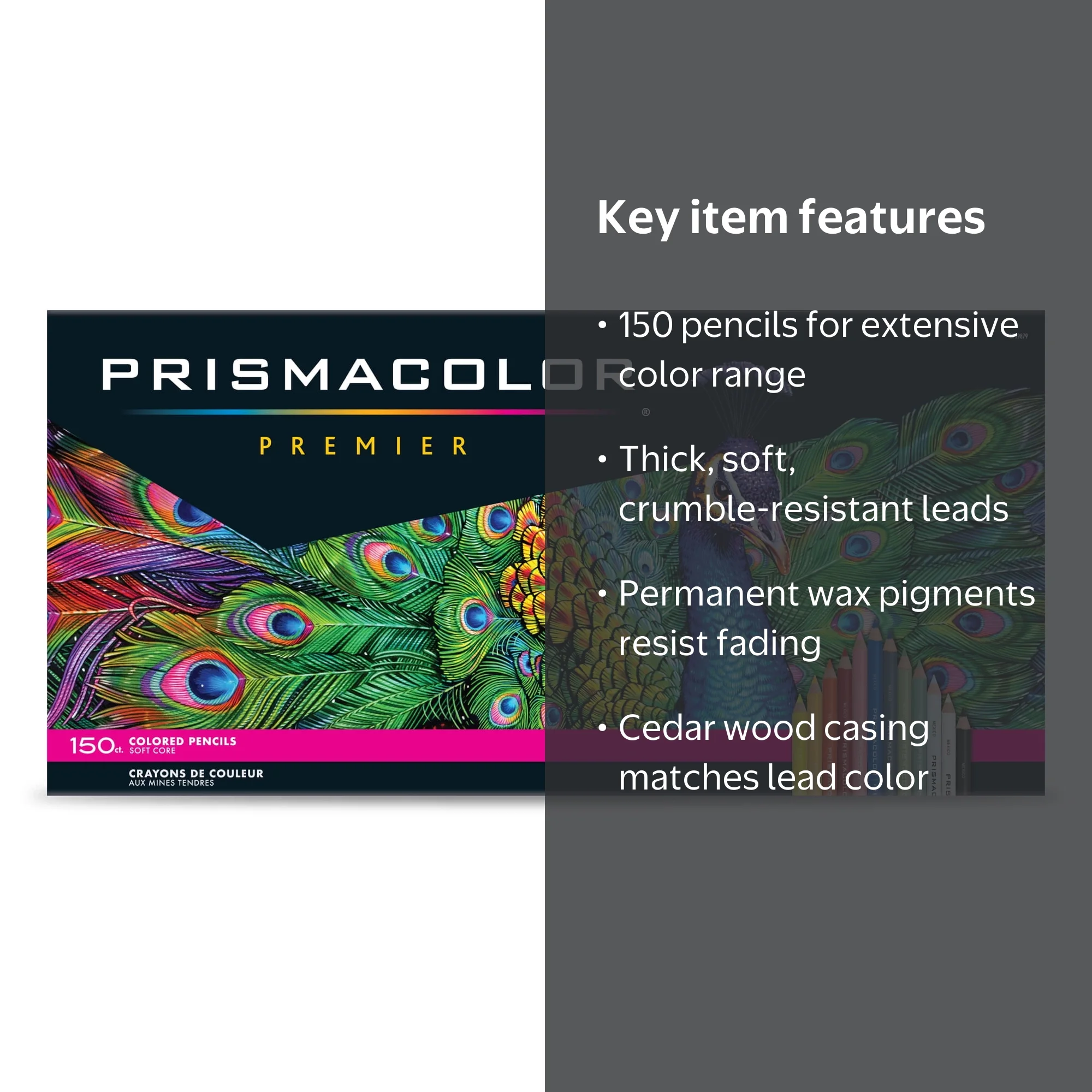 Prismacolor Premier Soft Core Art Drawing Colored Pencil, 150