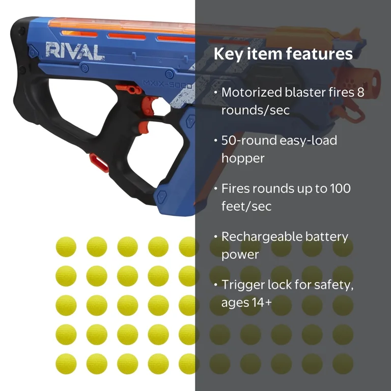 Nerf Rival Perses MXIX-5000 Fully Automatic Team Blue Motorized