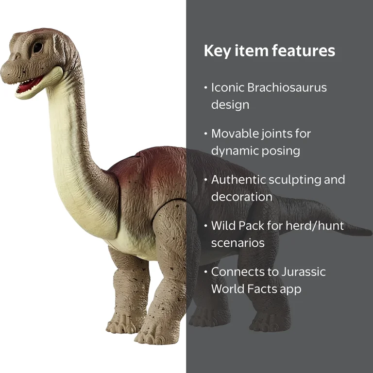 Jurassic World Dino Escape: Brachiosaurus Action Figure Toy, Wild