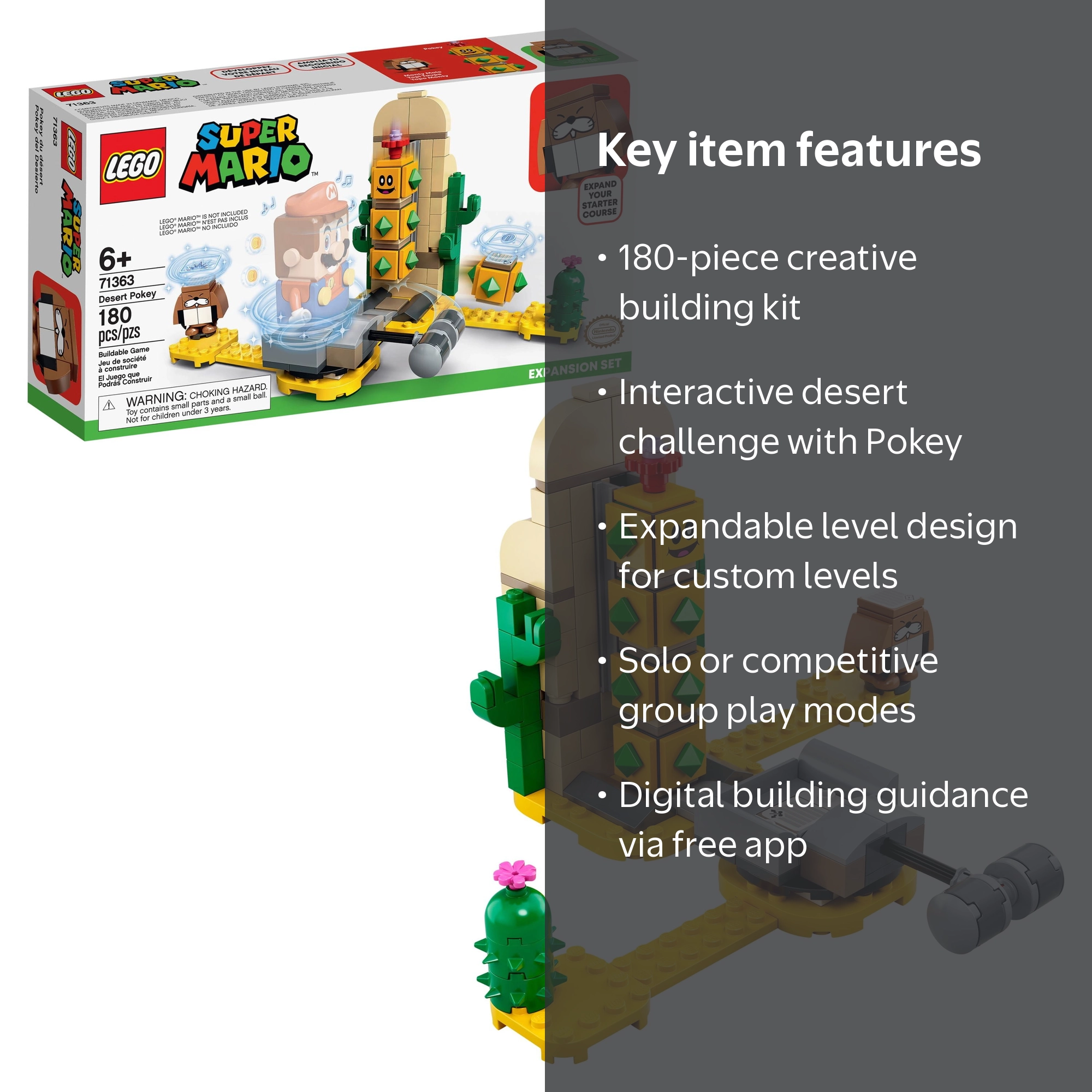 LEGO, Super Mario Desert Pokey Expansion Set 71363, 180 Pieces