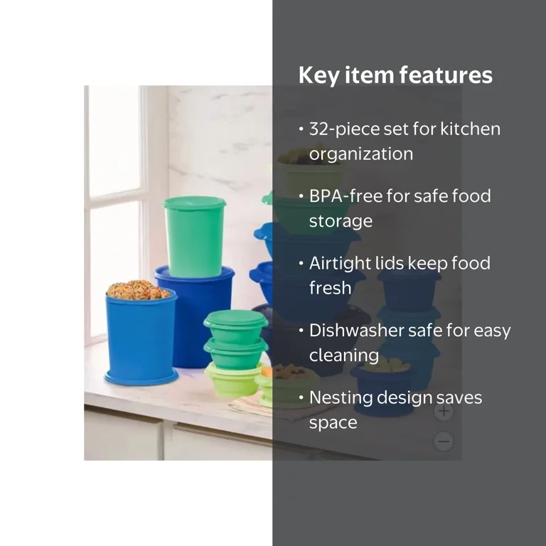 Tupperware Heritage Collection 32-piece Food Storage Container Set