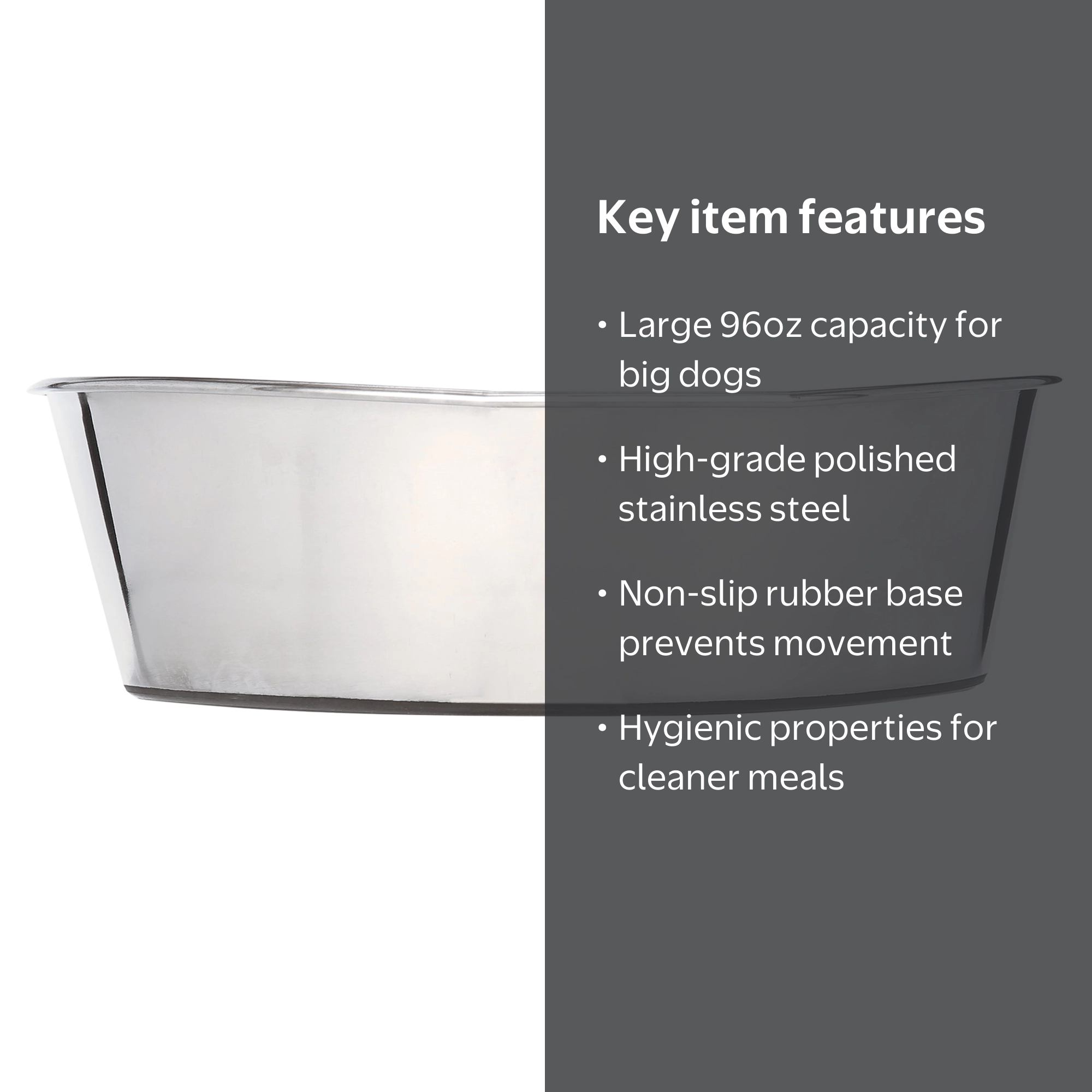 Van Ness Plastic, Dog Bowl, 96oz, Large Stainless Steel Bowl