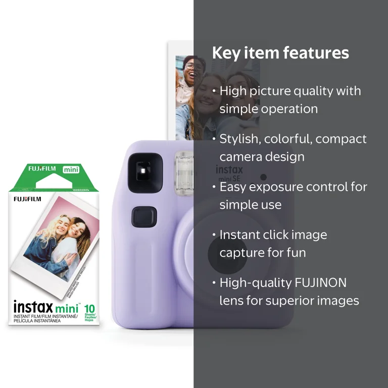 Fujifilm Instax Mini SE Instant Camera with Bonus 10 Pack Mini