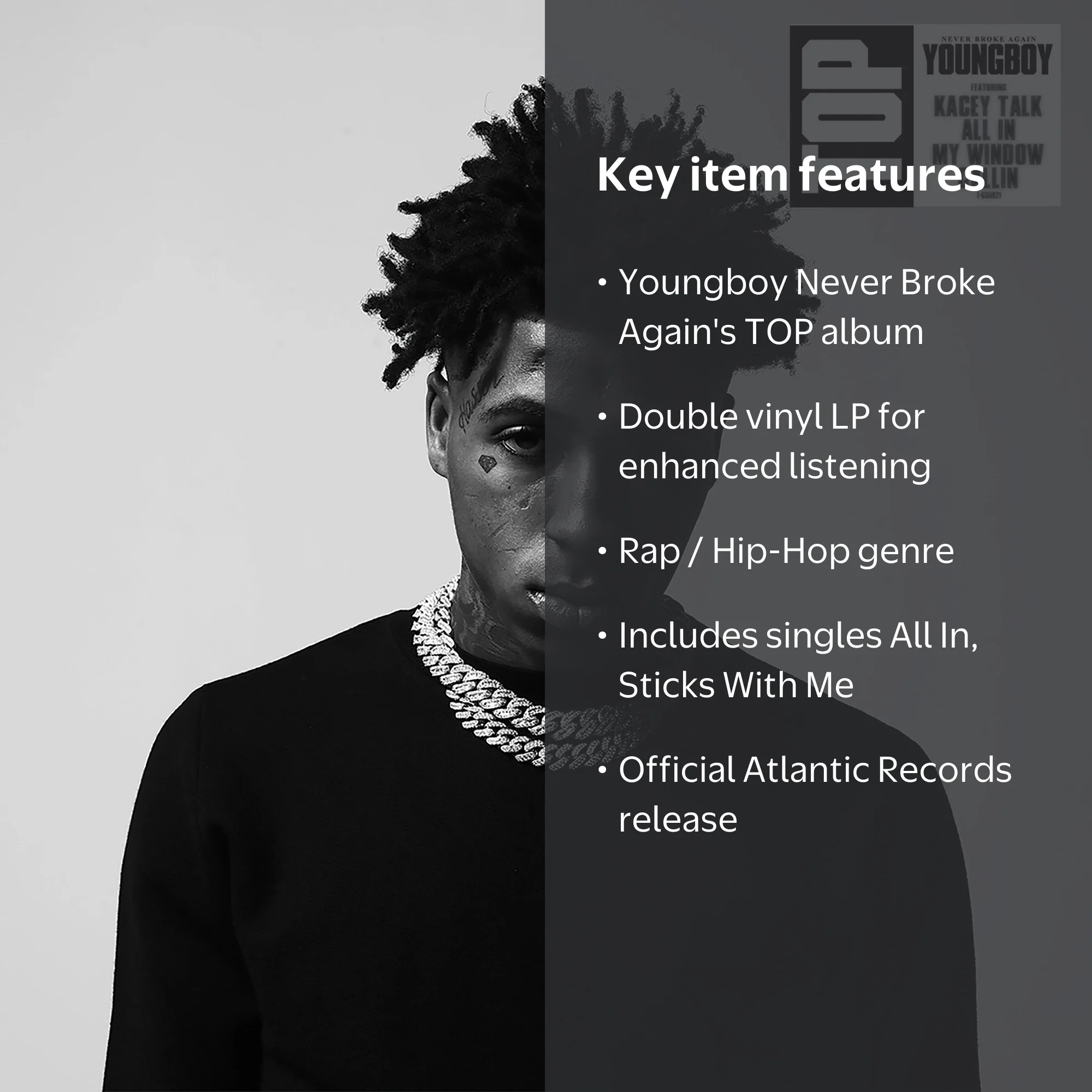 Atlantic, Vinyl, Youngboy Never Broke Again Top LP, Double