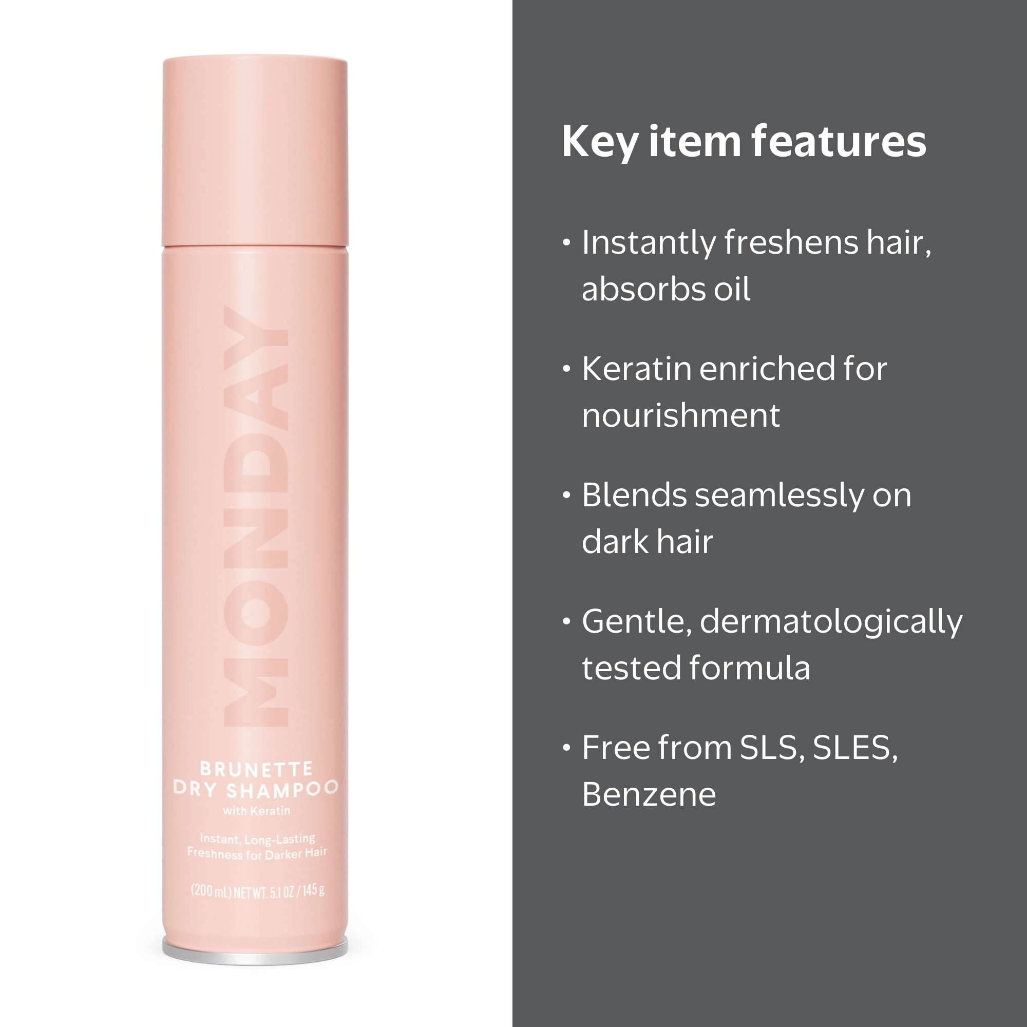 MONDAY Haircare Brunette Dry Shampoo with Keratin Oil Absorbing