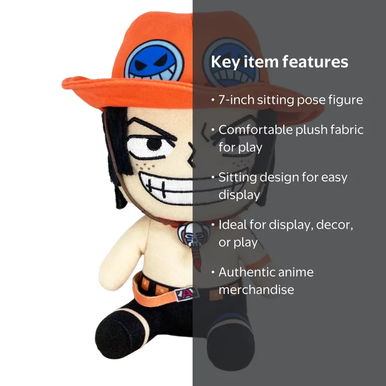 ONE PIECE - ACE SITTING POSE PLUSH 7'' - Walmart.com