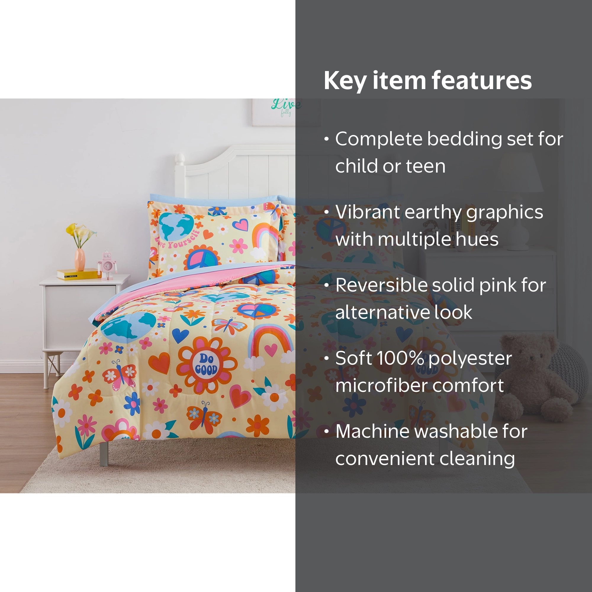 Your Zone Love the Earth Bed-in-a-Bag Coordinating Bedding Set