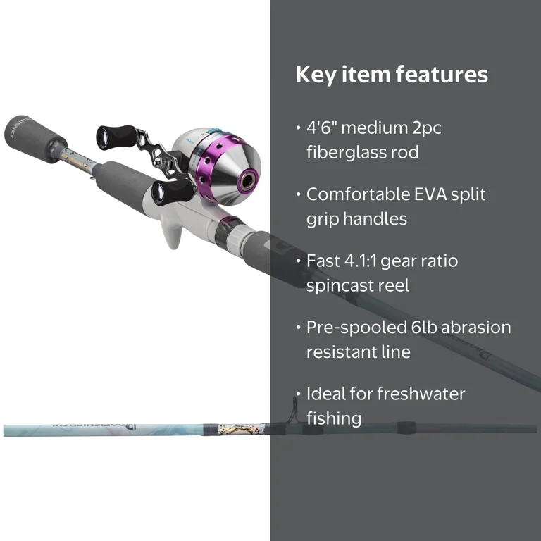 4 foot 6 inch spinning rod combos 6'6" Medium Action and Reel Package, 2 Piece Fiberglass/Graphite Spinning Rod |4000 Spinning Reel The reel comes pre 5'6" Light Action 2 Piece
