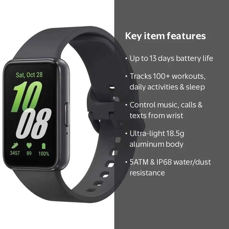 smart watch band galaxy fit black