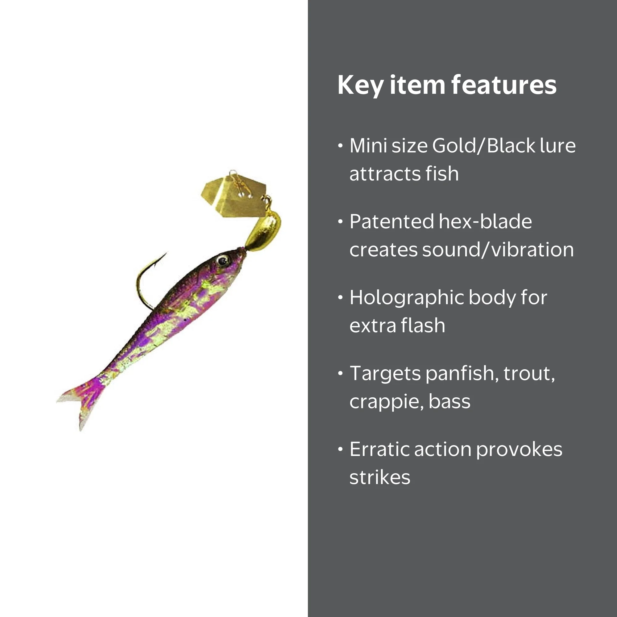 Z-Man, Chatterbait Flashback Mini, 1/16oz, Gold/Black - Walmart.com