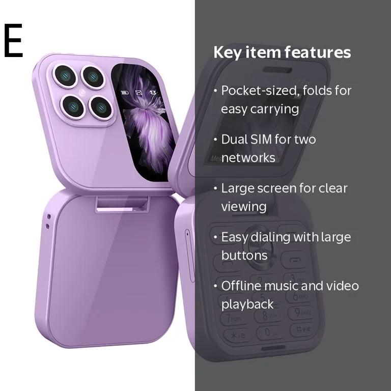 Wmool Mini Flip Mobile one 2 SIM Card Small Display Foldable one