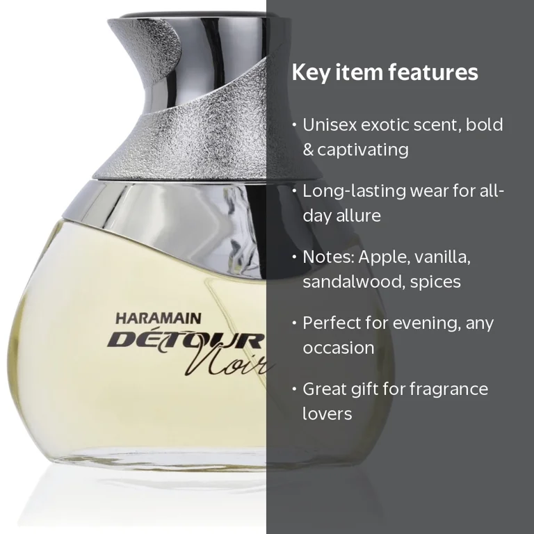 Al Haramain Detour Noir, Amber Spicy Perfume, 3.33 oz EDP Spray