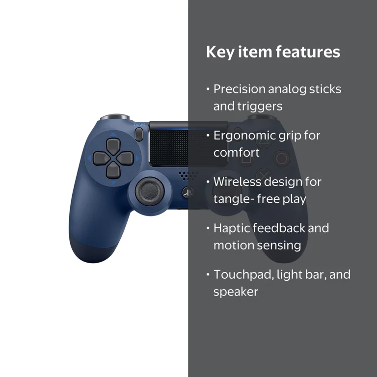 Sony, PS4 DualShock 4 Wireless Controller, Midnight Blue - Walmart.com